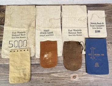 Collection of Antique Montana Bank Bags