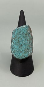Large Navajo Sterling Silver Turquoise Ring