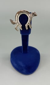 Navajo Sterling Silver Tufa Cast Weasel Brooch