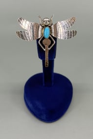 Louise Yazzie Navajo Sterling Dragonfly Brooch