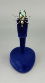 Navajo Sterling Turquoise Spider Ant Brooch