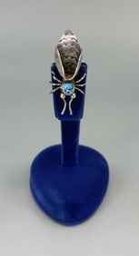 Navajo Sterling Silver Turquoise Fly Brooch