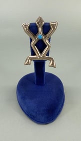 Navajo Sterling Silver Tufa Cast Tortoise Brooch