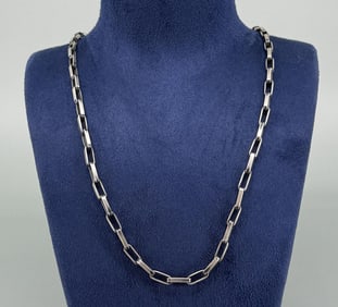 Navajo Sterling Silver Hand Cut Chain Necklace