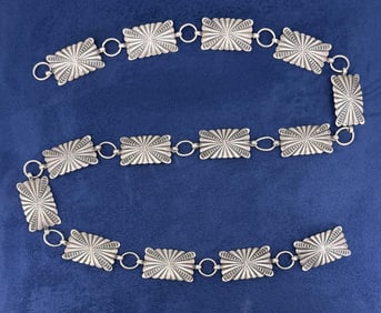Old Pawn Navajo Sterling Silver Concho Belt