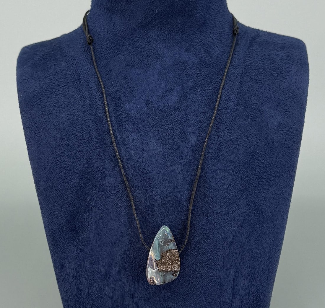 Australian Boulder Opal Necklace: 8" long closed.
