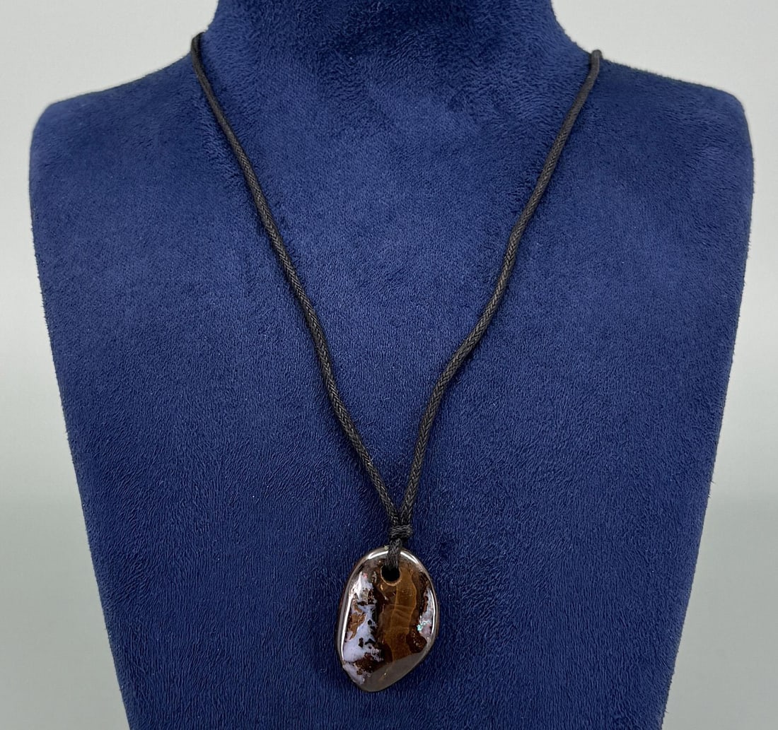 Australian Boulder Opal Necklace: 12 1/8" long closed.