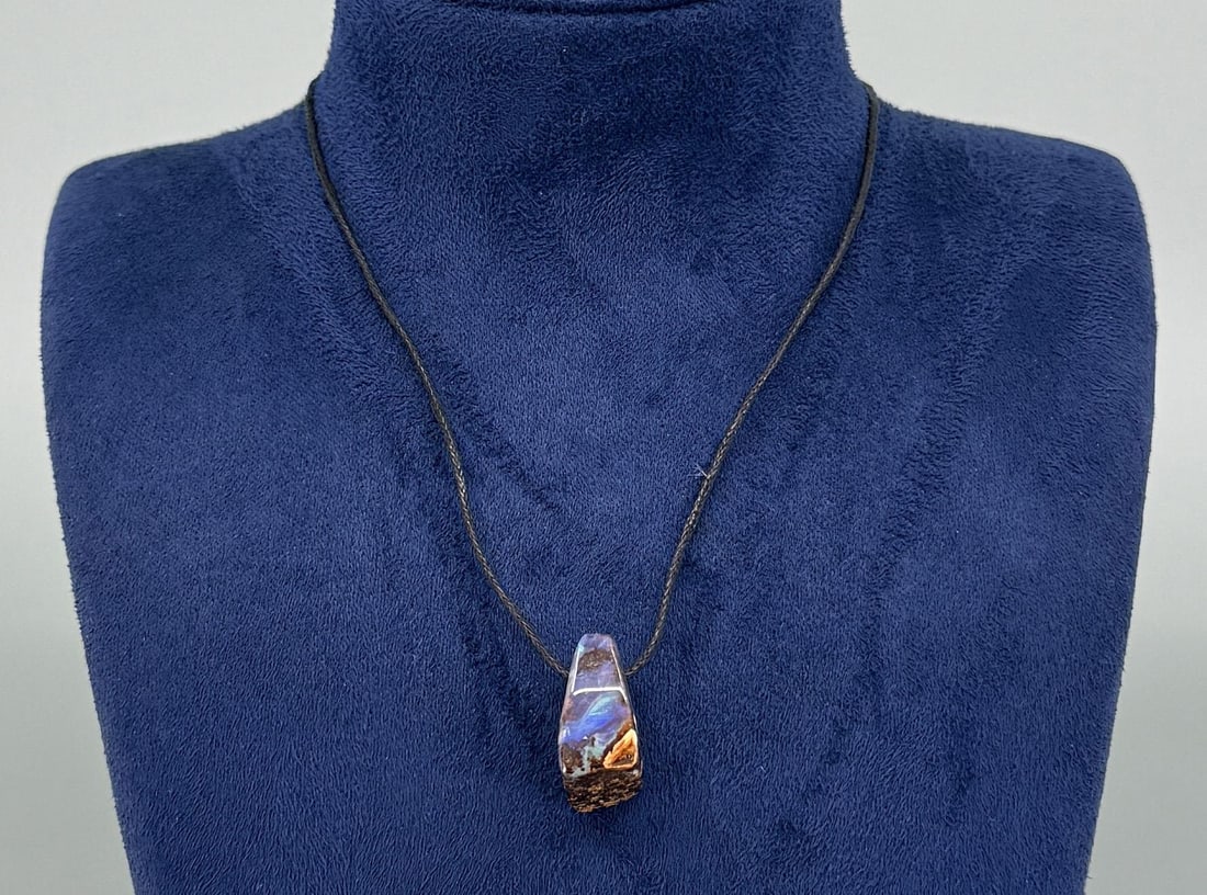 Australian Boulder Opal Necklace: 10" long closed.