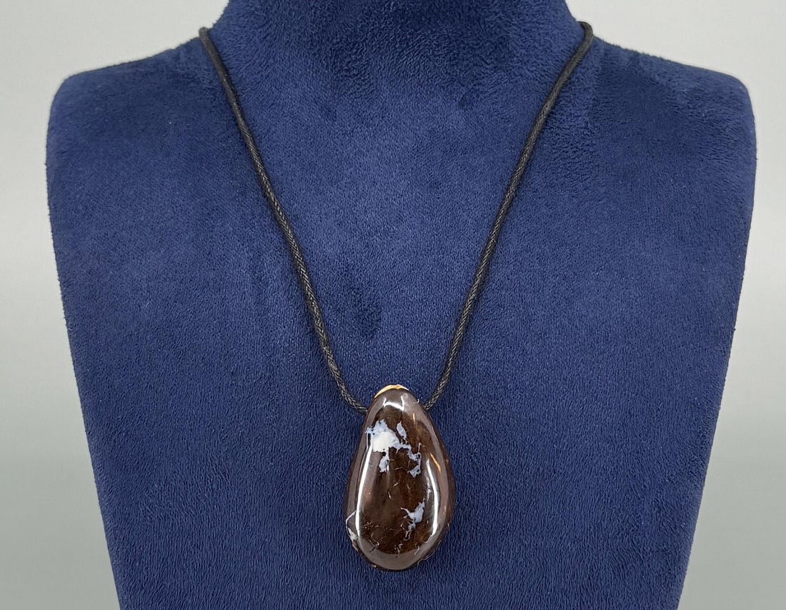 Australian Boulder Opal Necklace: 14 3/8" long closed.