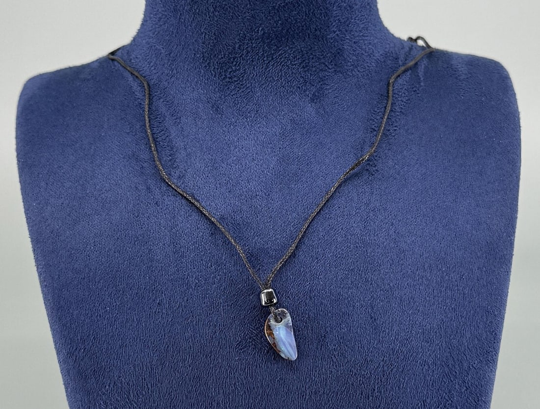 Australian Boulder Opal Necklace: 13" long closed.