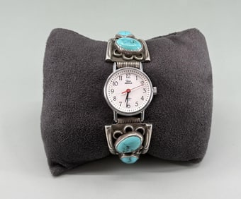 Navajo Sterling Silver Turquoise Watch Band
