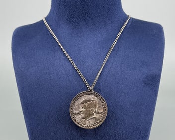 Sterling Silver JFK John F Kennedy Necklace