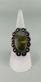 Old Pawn Navajo Sterling Silver Turquoise Ring