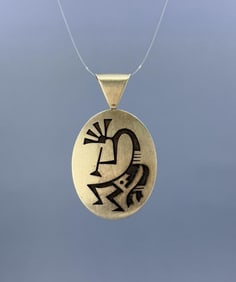 Navajo Sterling Silver Kokopelli Pendant