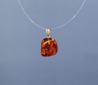 Sterling Silver Amber Pendant