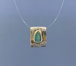 Sterling Silver Australian Black Opal Pendant