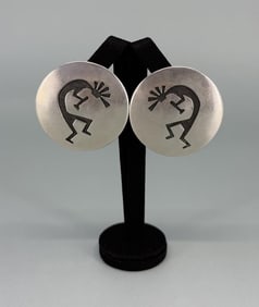 Navajo Sterling Silver Kokopelli Earrings