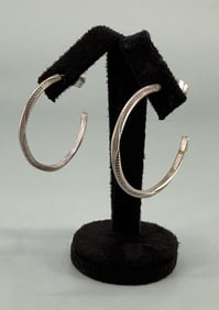 Navajo Sterling Silver Hoop Earrings