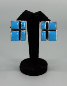 Zuni Sterling Silver Turquoise Earrings