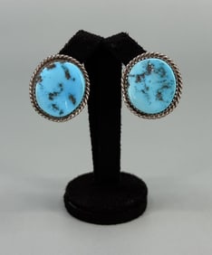 John Chavez Navajo Sterling Turquoise Earrings