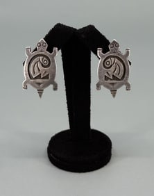 Hopi Sterling Silver Tortoise Turtle Earrings