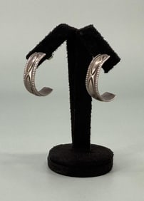Navajo Sterling Silver Hoop Earrings