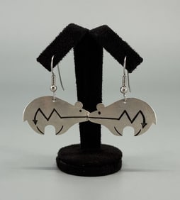 Aluminum Zuni Bear Earrings