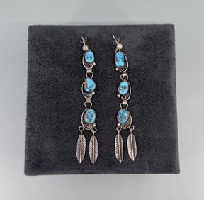 Navajo Sterling Silver Turquoise Earrings