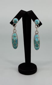 Mabel Watson Zuni Zuni Sterling Turquoise Earrings