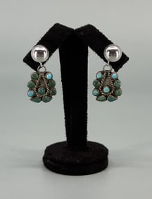 Zuni Petit Point Sterling Turquoise Earrings