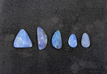34.5ct of Australian Black Opal Cabochons