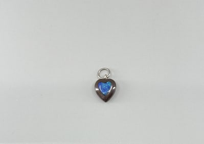Sterling Silver Australian Opal Heart Charm
