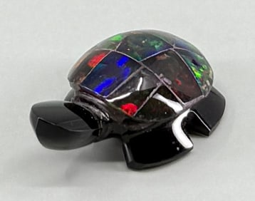 Australian Inlaid Black Opal Turtle