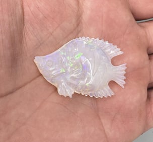 Lightning Ridge Australian Carved Opal Fish