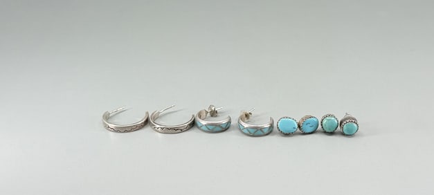 Navajo Sterling Silver Turquoise Earrings