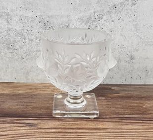Lalique Crystal Elizabeth Footed Vase