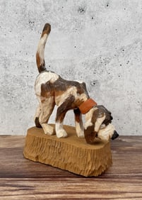 Dan Schnetter Montana Carved Wood Dog