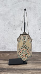 Mandalian Art Deco Flapper Enameled Mesh Purse