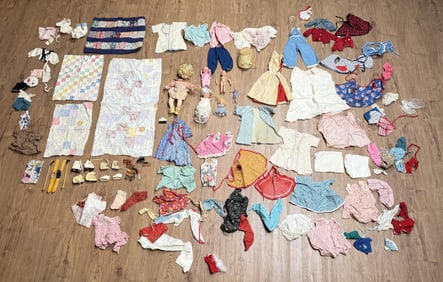 Collection of Doll Clothes and Quilts