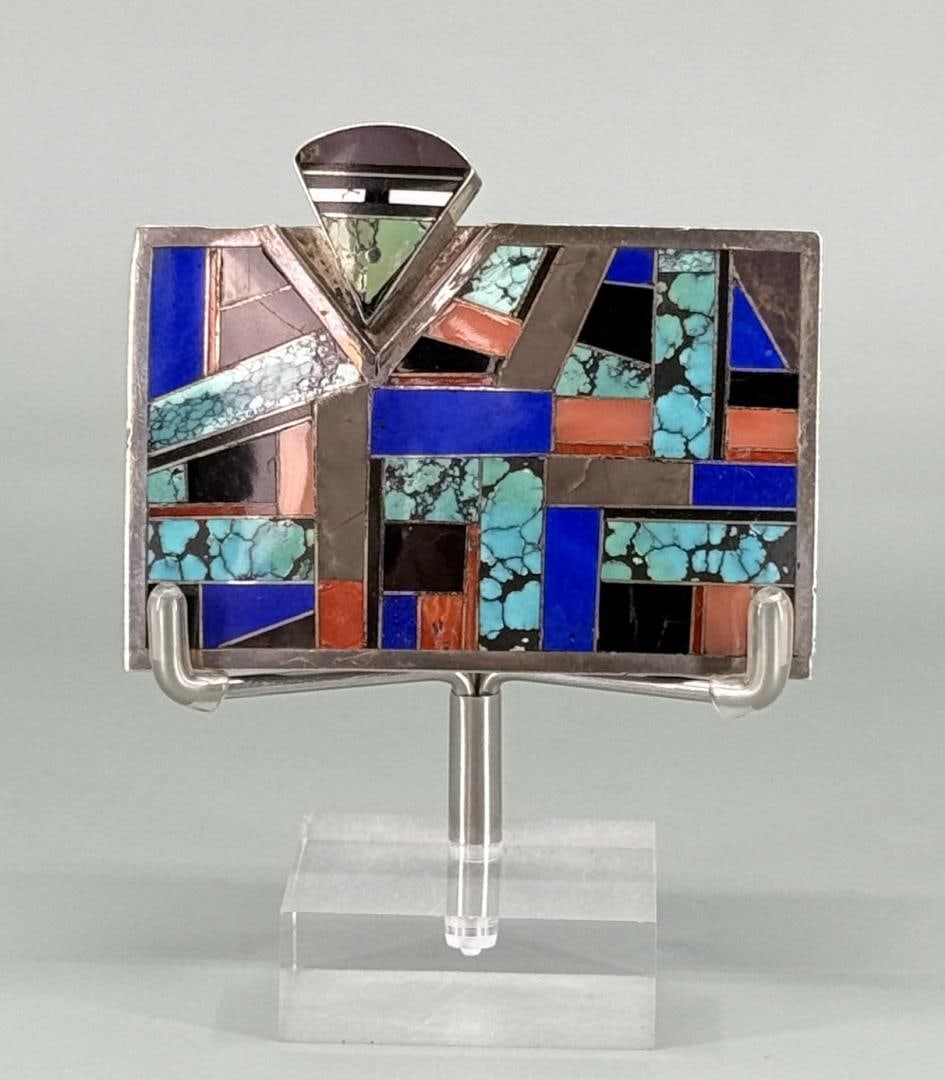 Annabelle Peterson Navajo Sterling Belt Buckle (1 of 4)
