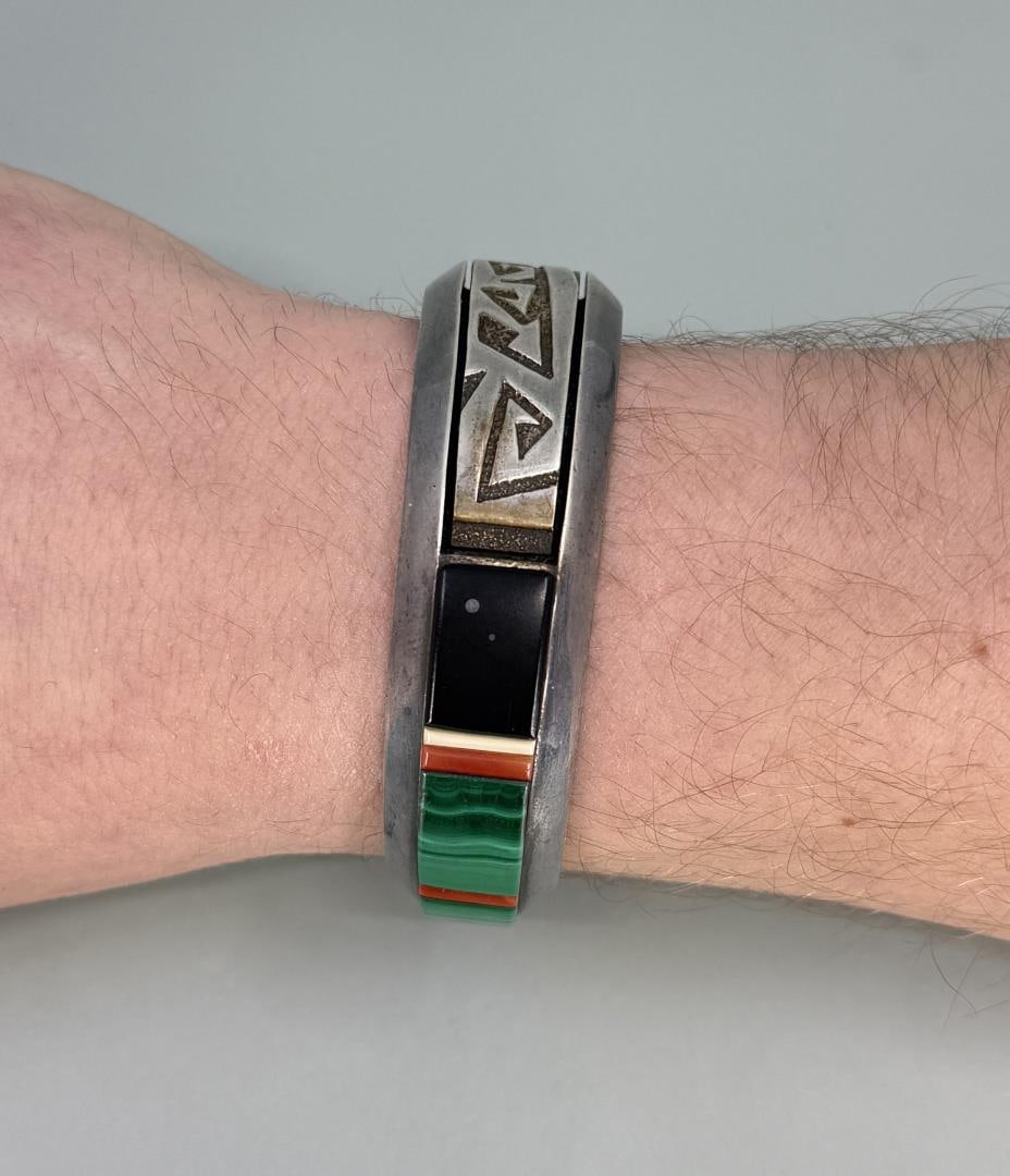 Richard Tsosie Navajo Sterling Silver Bracelet (1 of 7)