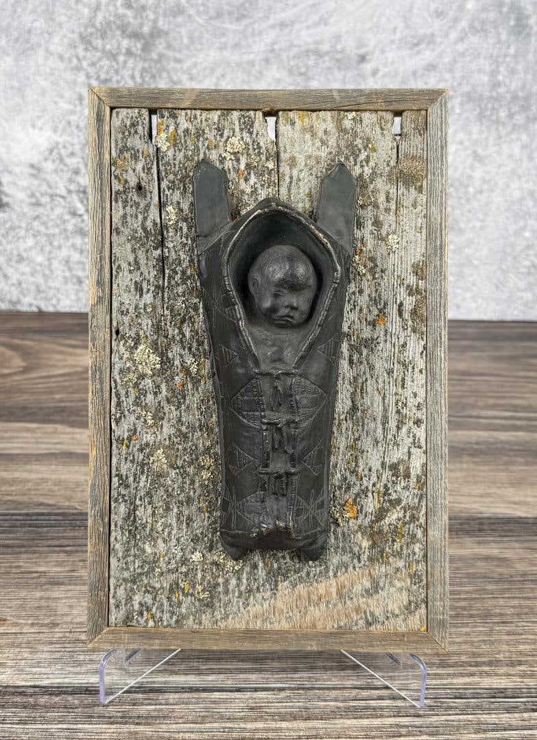 Ace Powell Indian Papoose Cradleboard Bronze (1 of 6)