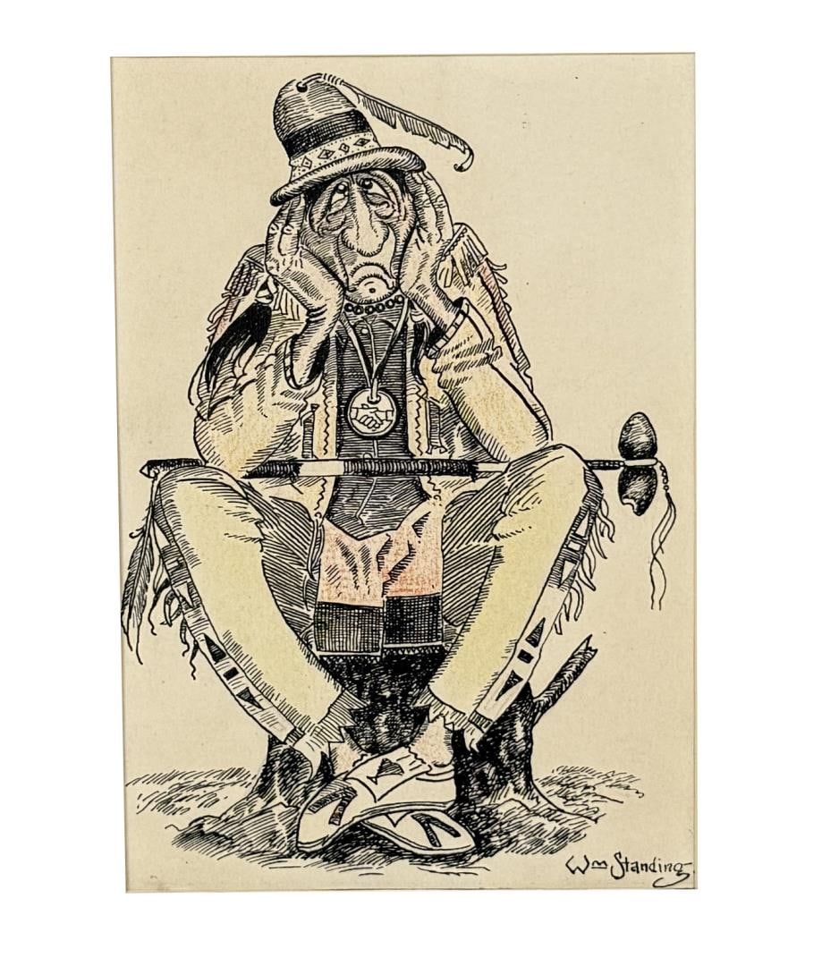 William Standing Montana Pen and Ink Drawing (1 of 5)