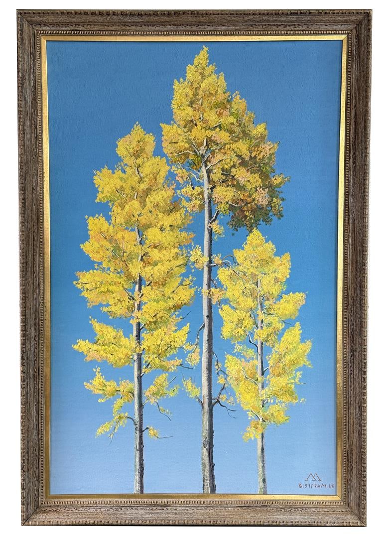 Emil Bisttram Taos New Mexico Trees Oil Painting (1 of 5)