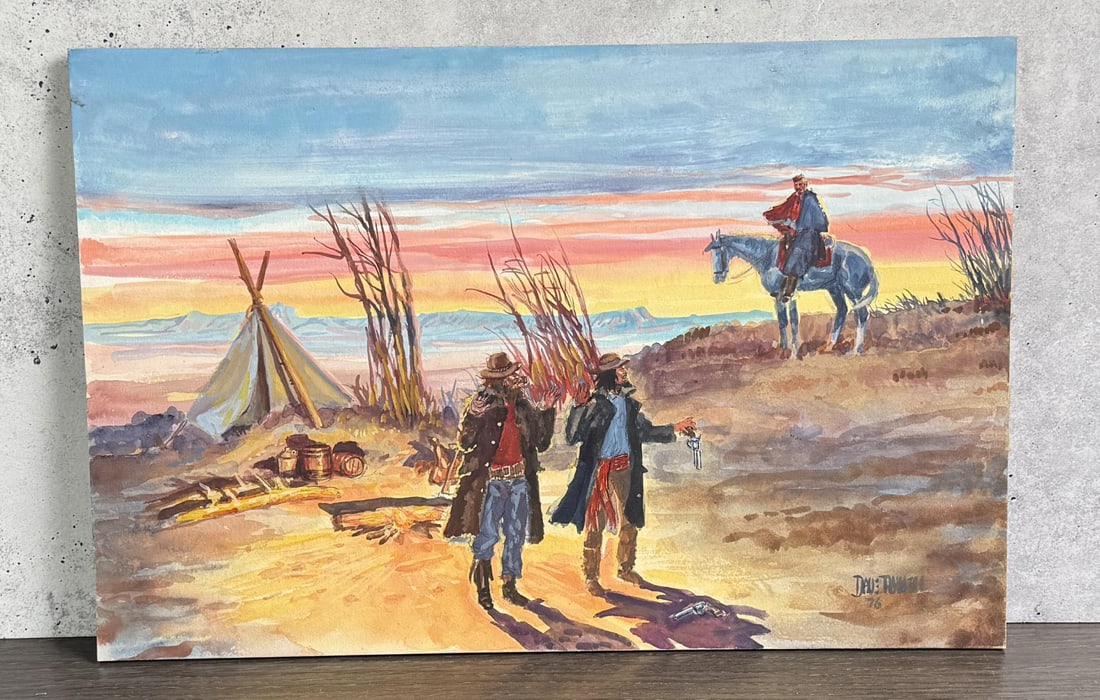 Dave Powell Montana Cowboy Watercolor Painting (1 of 5)
