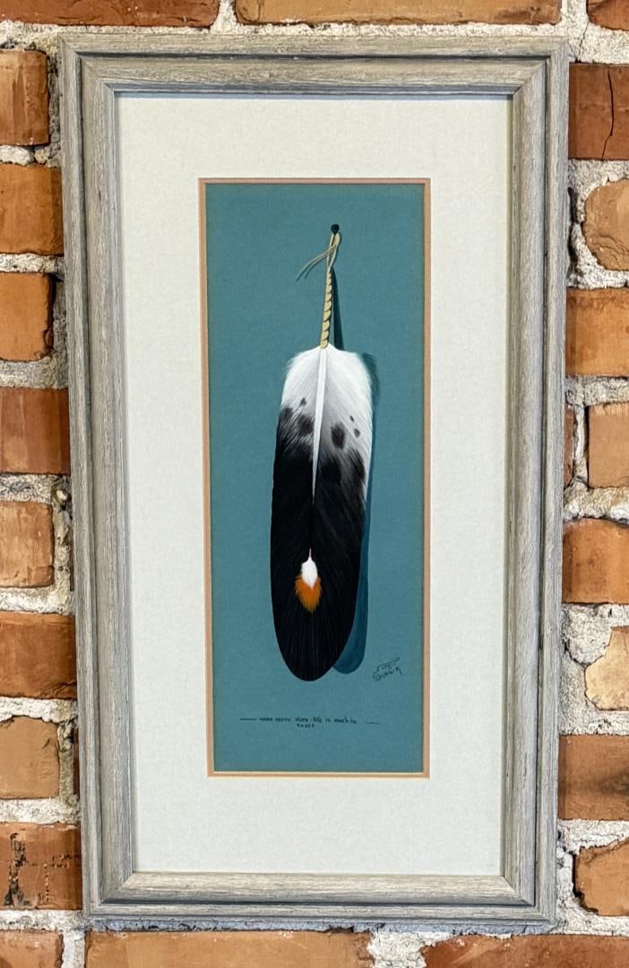 Jonny Lee Scott Hawk Gouache Feather Painting (1 of 4)