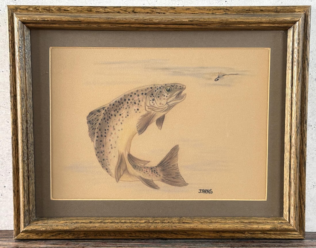 J. Arns Pastel Brown Trout Drawing (1 of 4)