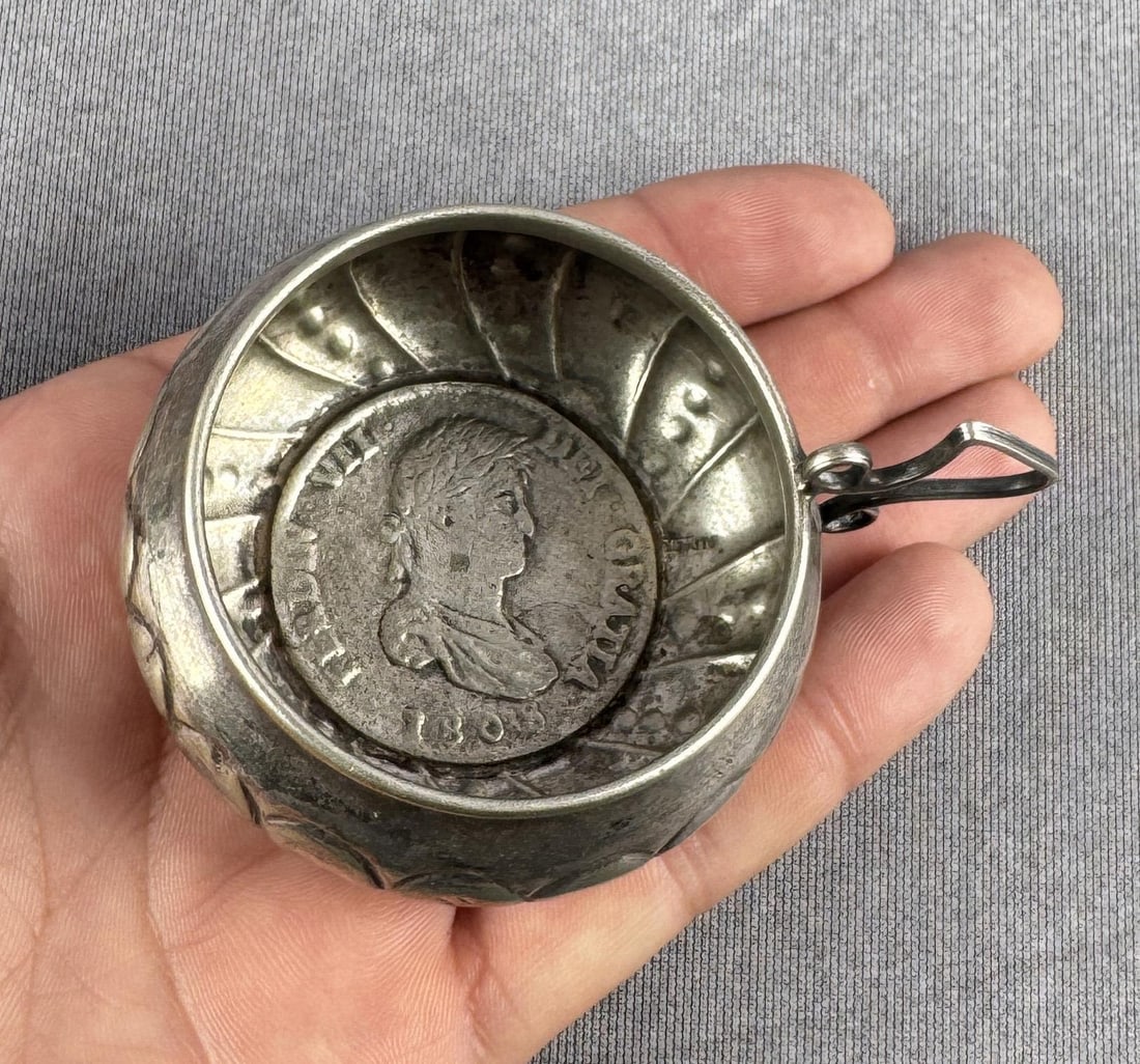 1808 Colonial Mexican Silver Coin Cup (1 of 6)