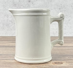 White Ironstone Farmhouse Milk Pitcher
