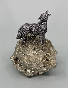Pewter Wolf On Pyrite